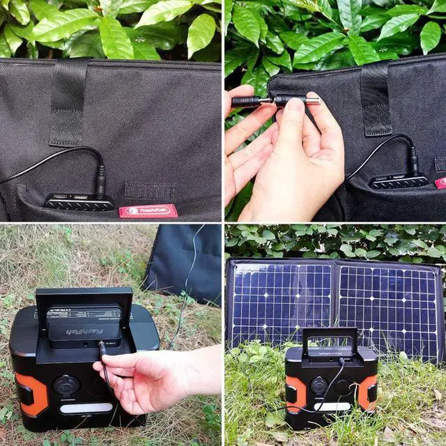 Alt view image 5 of 7 - 100W 18V Portable Solar Panel Flashfish Foldable Solar Charger with 5V USB 18V DC Output Compatible with Portable Generator Smartphones Tablets and More US in Stock Fast Shipping