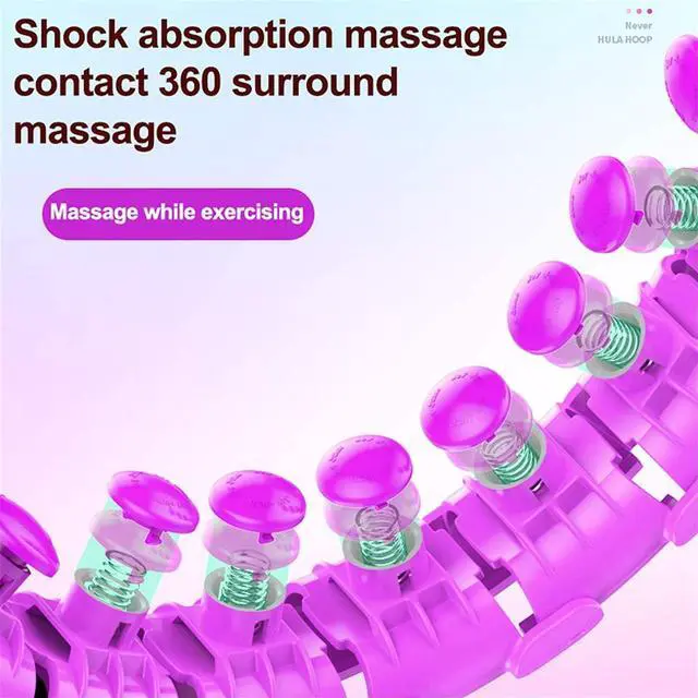 Alt view image 3 of 6 - 360 Degree Hula Hoop Adjustable 24 Detachable Knots Massage Fitness Yoga Circle US  in Stock Fast Shipping Purple