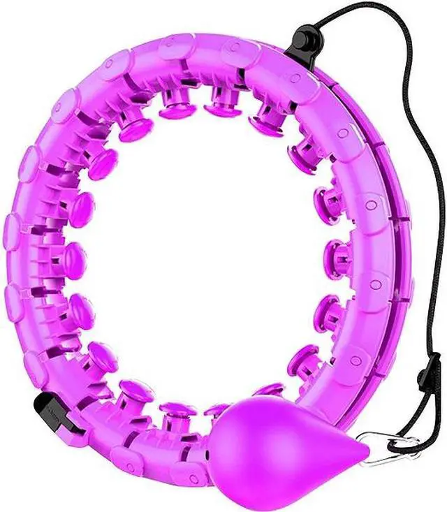 Alt view image 2 of 6 - 360 Degree Hula Hoop Adjustable 24 Detachable Knots Massage Fitness Yoga Circle US  in Stock Fast Shipping Purple