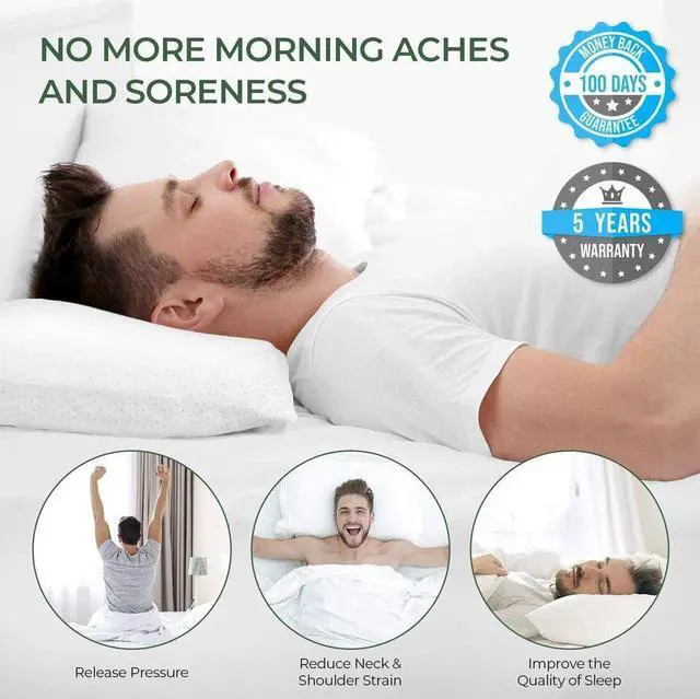 Alt view image 2 of 7 - 2 PACK Washable Shredded Memory Foam Pillow Hypoallergenic Pillow Cover King Size