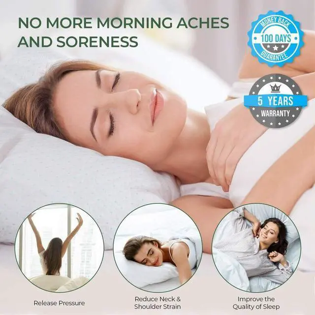 Alt view image 3 of 7 - 2 PACK Washable Shredded Memory Foam Pillow Hypoallergenic Pillow Cover King Size