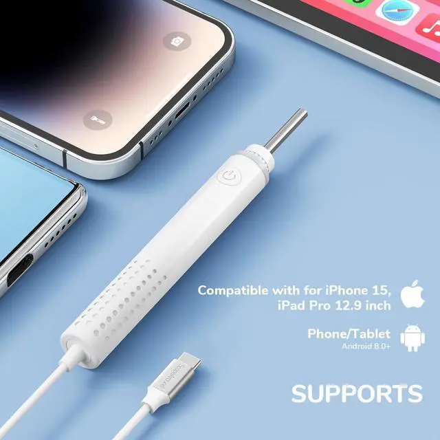 Alt view image 3 of 7 - 3.9mm Ultra-Thin Ear Camera 6 LED Lights,Digital Otoscope Ear Wax Removal Tool