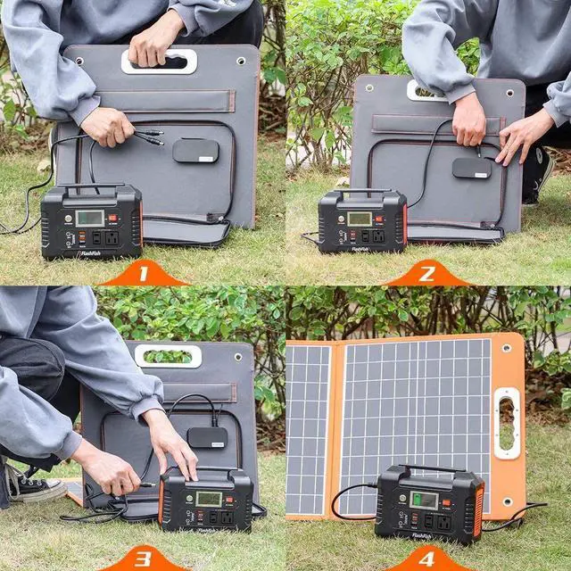 Alt view image 3 of 6 - 2Pack-200W Portable Power Station 40800mAh Solar Generator and 60W 18V Solar Panel  Compatible with Portable Generator, Smartphones, Tablets US in Stock Fast Shipping