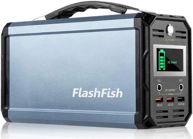 Main image of 300W Solar Generator FlashFish 60000mAh Portable Power Station Camping Potable Generator CPAP Battery Recharged by Solar Panel/Wall Outlet/Car, 110V AC Out/DC 12V /QC USB Ports for CPAP Camp Travel