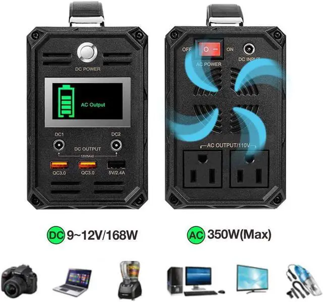 Alt view image 6 of 7 - 300W Solar Generator FlashFish 60000mAh Portable Power Station Camping Potable Generator CPAP Battery Recharged by Solar Panel/Wall Outlet/Car, 110V AC Out/DC 12V /QC USB Ports for CPAP Camp Travel