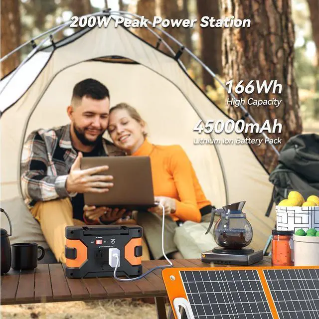 Alt view image 4 of 7 - 200W Portable Power Station Solar Generator Backup Battery With 60W 18V Solar Panel US Stock Fast Shipping