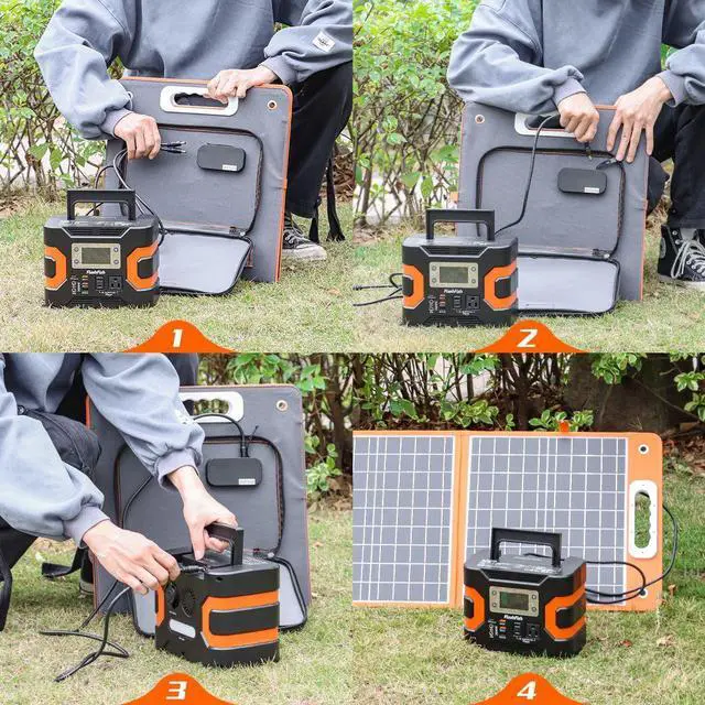 Alt view image 2 of 7 - 200W Portable Power Station Solar Generator Backup Battery With 60W 18V Solar Panel US Stock Fast Shipping