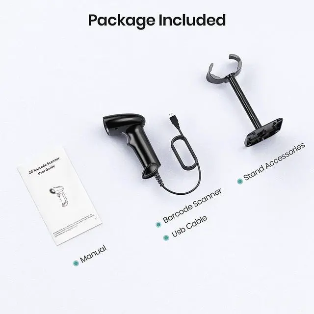 Alt view image 7 of 7 - USB Wired 2D Barcode Scanner Handheld CCD 1D QR Bar Code Image Screen Scanner
