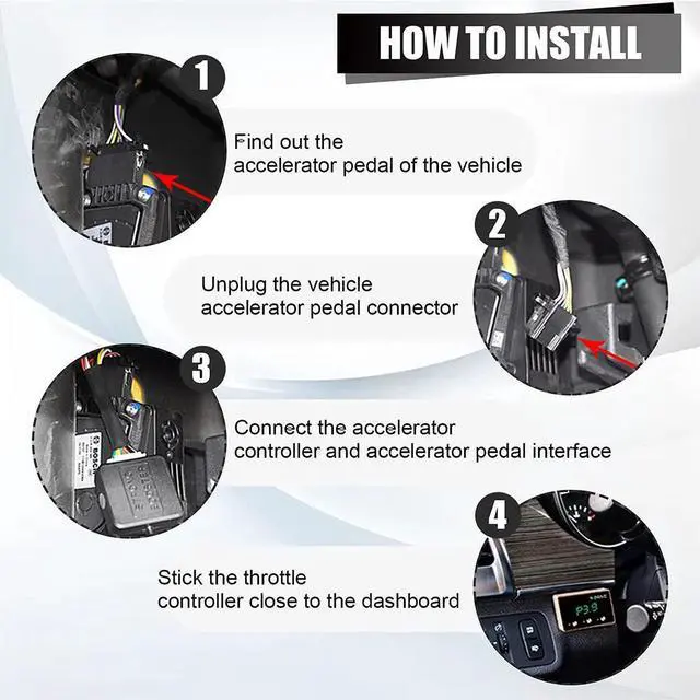 Alt view image 4 of 7 - Throttle Response Controller,9 Drive Throttle Controller,Intelligent Electronic Racing Pedal Accelerator for JEEP JK Dodge RAM 1500