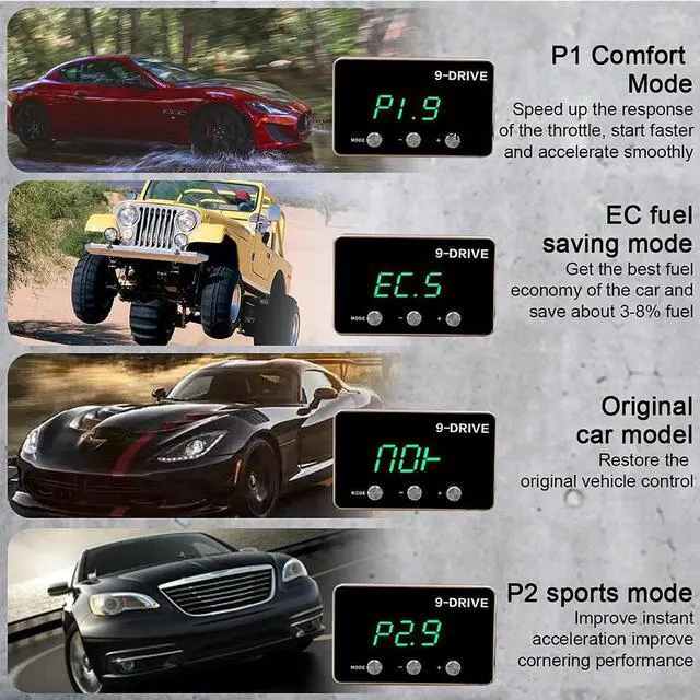 Alt view image 6 of 7 - Throttle Response Controller,9 Drive Throttle Controller,Intelligent Electronic Racing Pedal Accelerator for JEEP JK Dodge RAM 1500