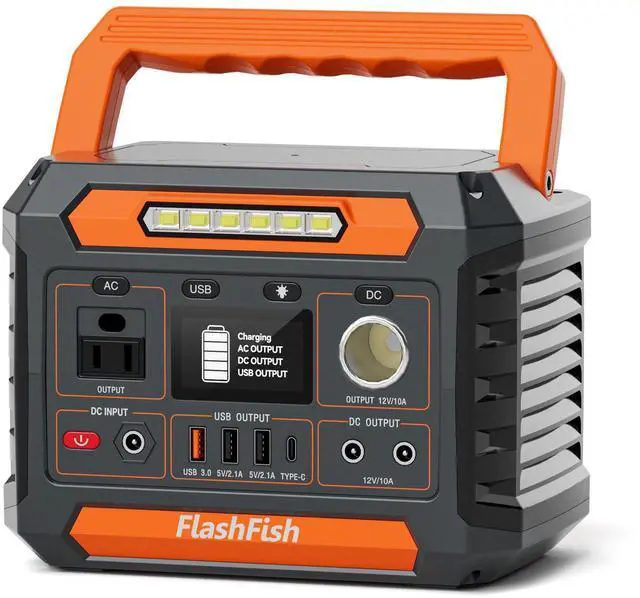 Main image of 300W Portable Power Station, 230.88Wh /62400mAh Solar Generator, Regulated DC Output Backup Battery with AC Outlet, LED Light Power Station for CPAP Camping