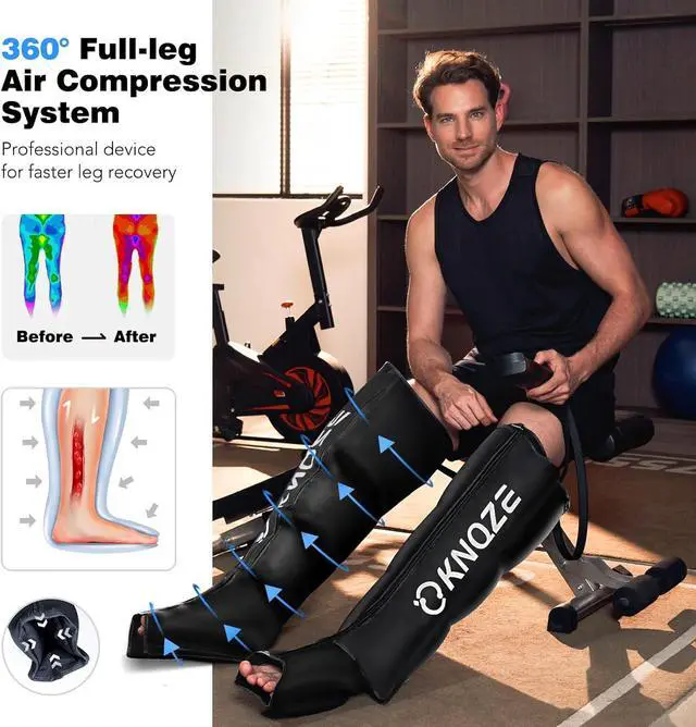 Alt view image 3 of 7 - 1 Pair Leg Compression Massager for Circulation and Pain Relief, Air Compression Recovery System for Fast Recovery of Leg, Foot, Calf and Thigh, Relieve Edema, Reduce Muscle Fatigue, Gift for Dad, Mom