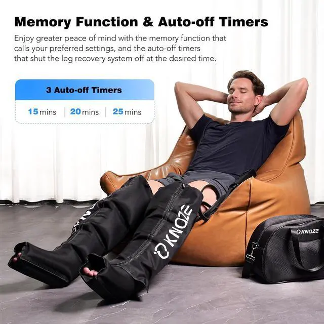 Alt view image 6 of 7 - 1 Pair Leg Compression Massager for Circulation and Pain Relief, Air Compression Recovery System for Fast Recovery of Leg, Foot, Calf and Thigh, Relieve Edema, Reduce Muscle Fatigue, Gift for Dad, Mom