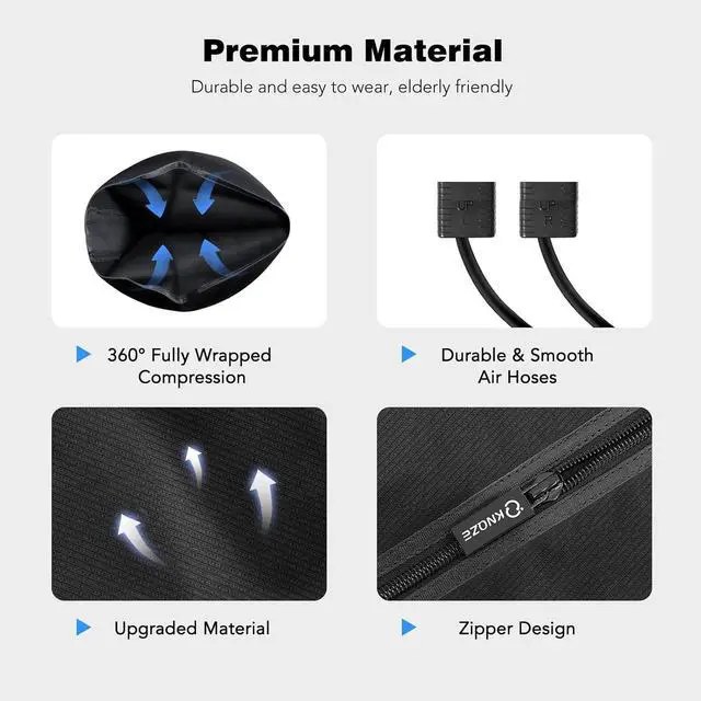 Alt view image 7 of 7 - 1 Pair Leg Compression Massager for Circulation and Pain Relief, Air Compression Recovery System for Fast Recovery of Leg, Foot, Calf and Thigh, Relieve Edema, Reduce Muscle Fatigue, Gift for Dad, Mom