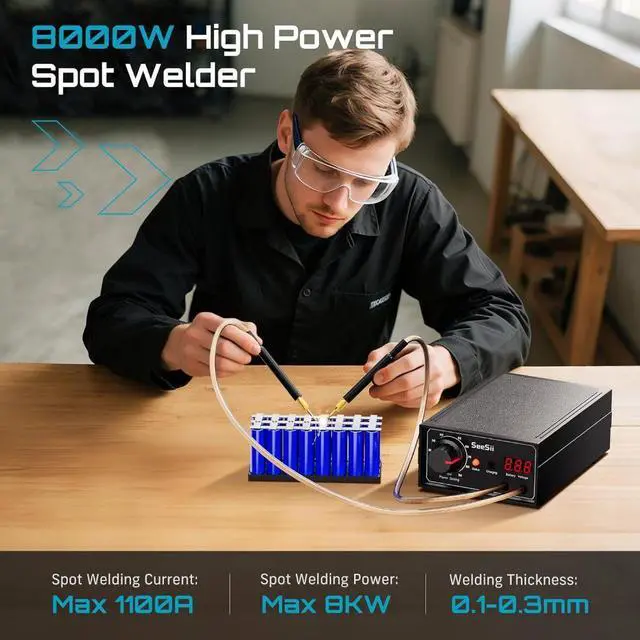 Alt view image 3 of 7 - 8000W Portable Foot Pedal Spot Welder for 18650 Battery Welding Machine DIY Kit