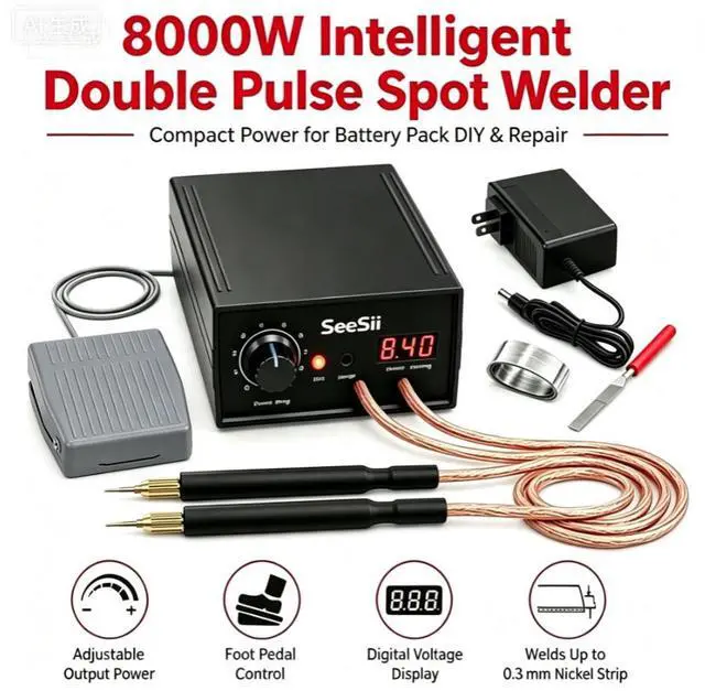 Main image of 8000W Portable Foot Pedal Spot Welder for 18650 Battery Welding Machine DIY Kit