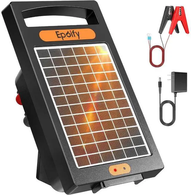 Main image of 0.18 Joule 10-Mile Rechargeable Electric Day/Night Mode Solar-Powered Fence Charger Energizer for Livestock & Predator&Ranch Protection