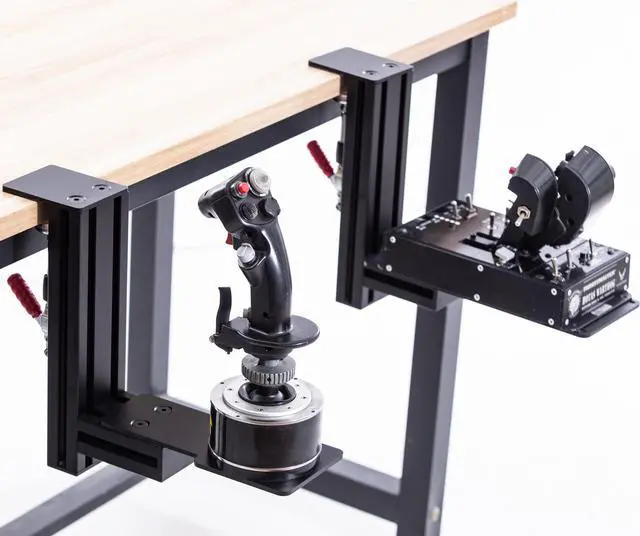Alt view image 2 of 5 - MEZA MOUNT-Set of 2 Desk Mounts Compatible with Thrustmaster HOTAS Warthog Joystick and Throttle 
 with All Installation Bolts & Install Manual
