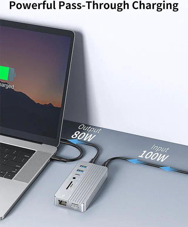 Alt view image 6 of 7 - ACASIS USB C Hub with SSD Enclosure with 4K60Hz HDMI, 10-in-1 USB-C Hub with M.2 NVMe SATA SSD Enclosure, SD/TF Card Reader, 100W PD, Compatible with Laptop, iPad, CM073