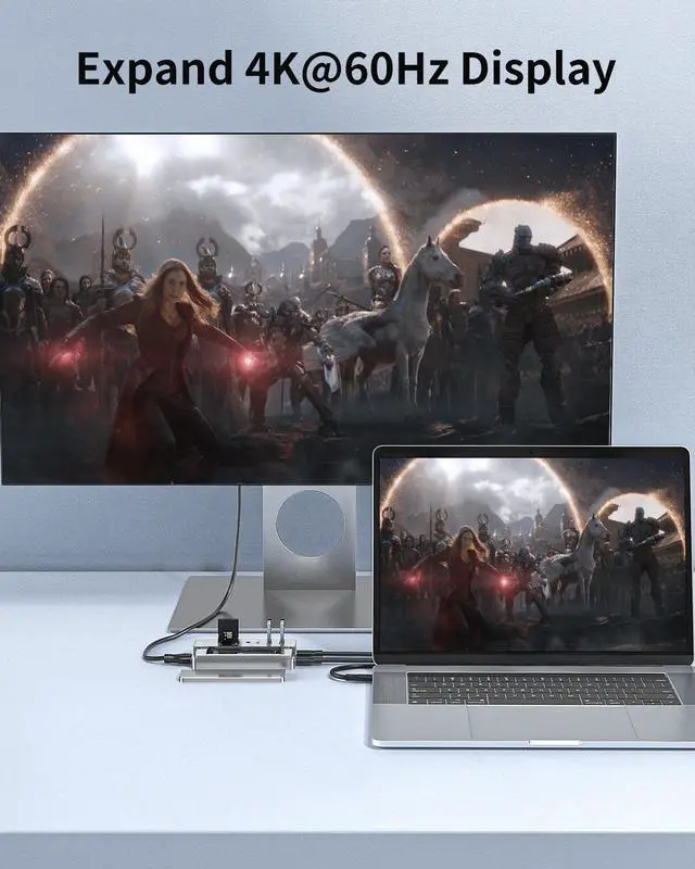 Alt view image 7 of 7 - ACASIS USB C Hub with SSD Enclosure with 4K60Hz HDMI, 10-in-1 USB-C Hub with M.2 NVMe SATA SSD Enclosure, SD/TF Card Reader, 100W PD, Compatible with Laptop, iPad, CM073