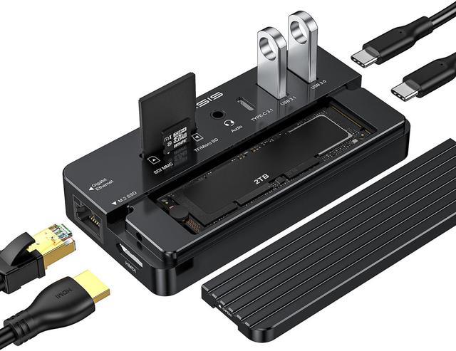 ACASIS 10-in-1 USB-C Hub with M.2 NVMe/SATA SSD Enclosure, 4K60Hz