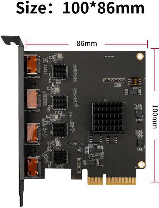 Alt view image 6 of 7 - ACASIS Internal PCIe Video Capture Card with 4 HDMI Stream and Recording in 1080p60 with Extremely Low Latency for Video Conferencing, Teaching, Transfer to OBS, Zoom, Teams with Multicam.