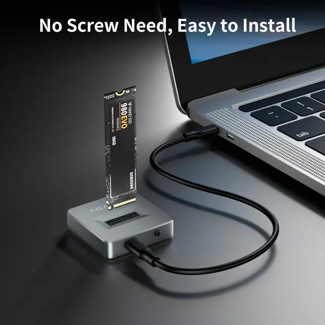 Alt view image 4 of 7 - ACASIS 10Gbps High-Speed NVMe/SATA SSD Enclosure for M.2 SSD Compatible with Thunderbolt 4/3 and Multiple OS including Windows and MAC, M04B