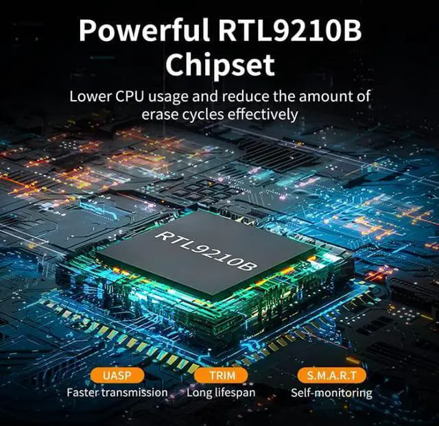 Alt view image 6 of 7 - ACASIS 10Gbps High-Speed NVMe/SATA SSD Enclosure for M.2 SSD Compatible with Thunderbolt 4/3 and Multiple OS including Windows and MAC, M04B