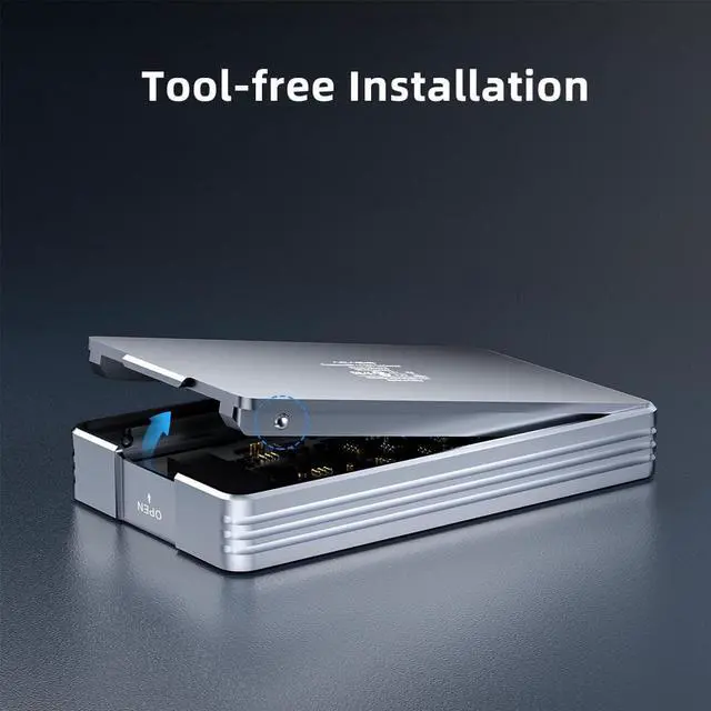 Alt view image 6 of 7 - ACASIS 40Gbps M.2 NVMe SSD Enclosure, Compatible with Thunderbolt 4/3, USB 4.0/3.2/3.1/3.0/2.0, Tool Free, TBU401
