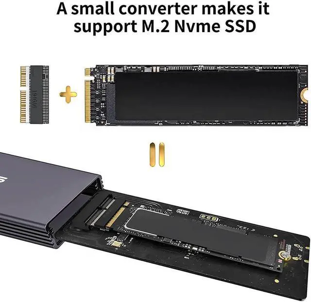 Alt view image 6 of 7 - ACASIS USB 3.2 10Gbps to Mac SSD Enclosure for Apple MacBook Air Pro, iMac from 2013 to 2017 Flash 12+16 PIN SSD Compatible with M.2 Nvme SSD with Adapter, Mac3W