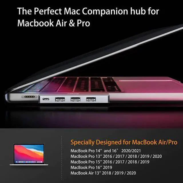 Alt view image 4 of 7 - ACASIS USB C Hub Adapter 5-in-1 Hub for 2022-2016 MacBook Pro/Air with 1*40Gbps & 3*10Gbps Data Ports 1*Gaming Audio, 100W Thunderbolt 3 PD Charing/ 3.5 Audio mic SPACE GRAY