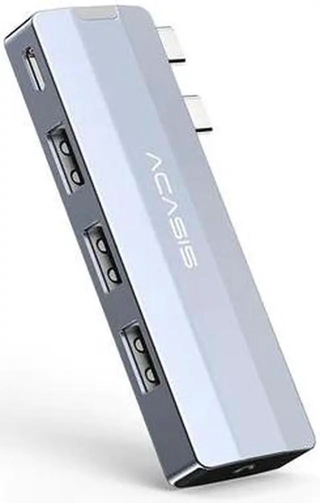 Main image of ACASIS USB C Hub Adapter 5-in-1 Hub for 2022-2016 MacBook Pro/Air with 1*40Gbps & 3*10Gbps Data Ports 1*Gaming Audio, 100W Thunderbolt 3 PD Charing/ 3.5 Audio mic M3UA Silver