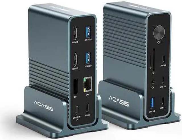 Main image of ACASIS 15-in-1 USB C Desktop Docking Station for USB-C Laptop 4K HDMI Display DP 4K@60 HZ 2*USB3.1 10GBPS SD/TF Audio RJ45 for Mac&Windows, DS7A15