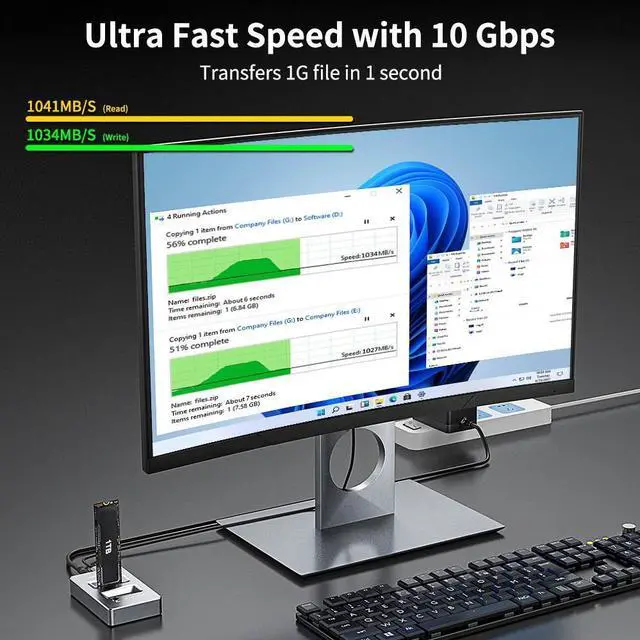 Alt view image 5 of 7 - ACASIS NVMe M.2 Duplicator Dual-Bay Offline Clone USB C to NVME Docking Station 10GBPS for M2 SSD M Key Hard Drives Enclosure,M03