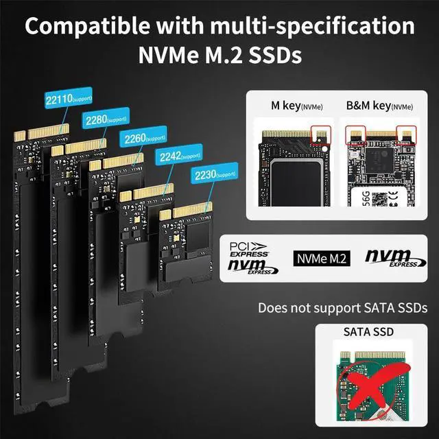 Alt view image 4 of 7 - ACASIS NVMe M.2 Duplicator Dual-Bay Offline Clone USB C to NVME Docking Station 10GBPS for M2 SSD M Key Hard Drives Enclosure,M03