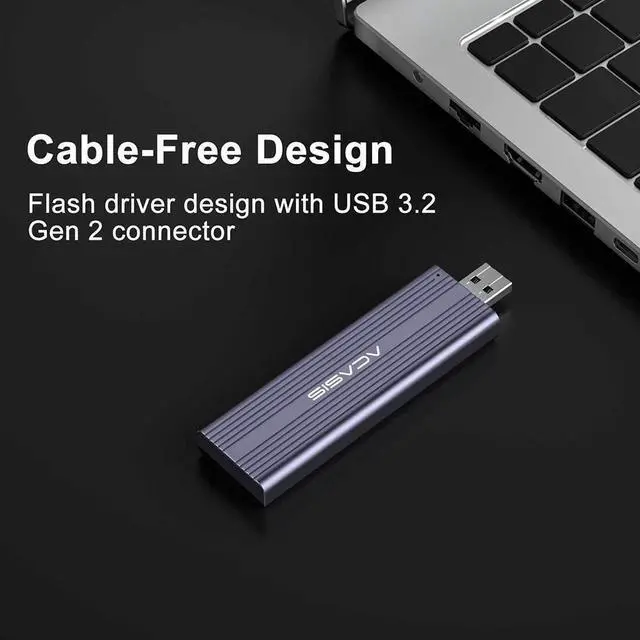 Alt view image 3 of 7 - ACASIS M.2 NVME SATA SSD Enclosure USB 3.2 Gen 2 10Gbps SSD Enclosure for M.2 NVME/SATA SSD with M-Key or M+B Key, AC-SP02E