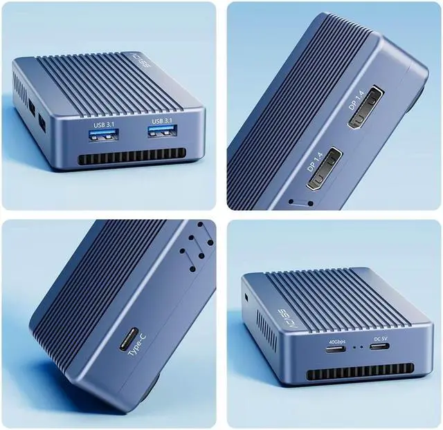 Alt view image 5 of 7 - ACASIS Mac Mini Dock Dual Monitor with 6-in-1 40Gbps M.2 NVMe SSD Enclosure, for M1/M2 Compatible with USB4/3.2/3.1/3.0