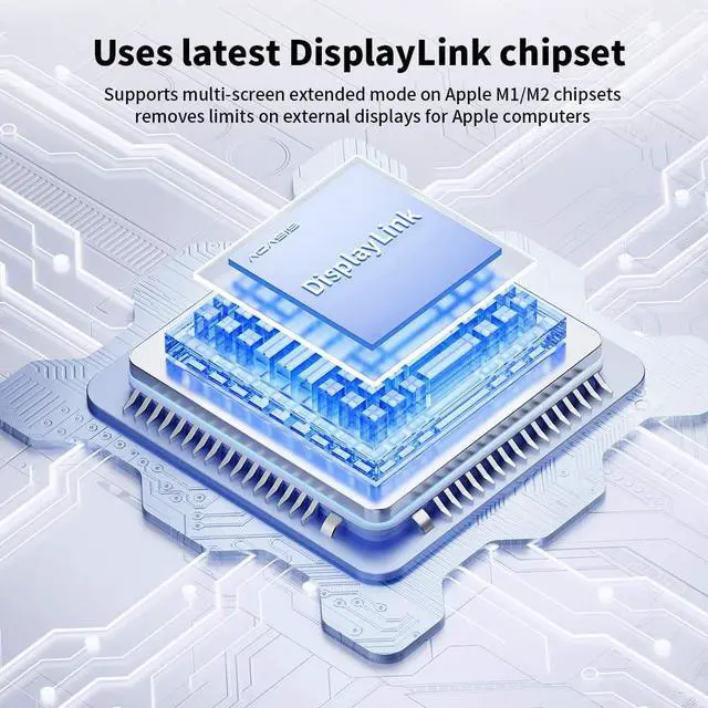Alt view image 5 of 7 - ACASIS USB 3.0 to Dual HDMI 4K 60Hz display adapter with Displaylink for M1 M2 Chip ,Docking Station for 2 Monitors MacBook Pro, iMac,with USB C or Thunderbolt, SW-2202