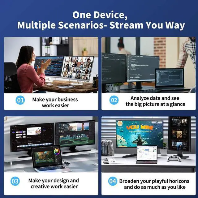 Alt view image 7 of 7 - ACASIS USB 3.0 to Dual HDMI 4K 60Hz display adapter with Displaylink for M1 M2 Chip ,Docking Station for 2 Monitors MacBook Pro, iMac,with USB C or Thunderbolt, SW-2202
