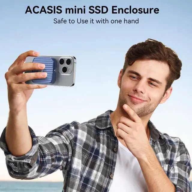 Alt view image 2 of 7 - Acasis USB-C Magnetic M.2 2230 NVMe SSD Case for iPhone 15 Series