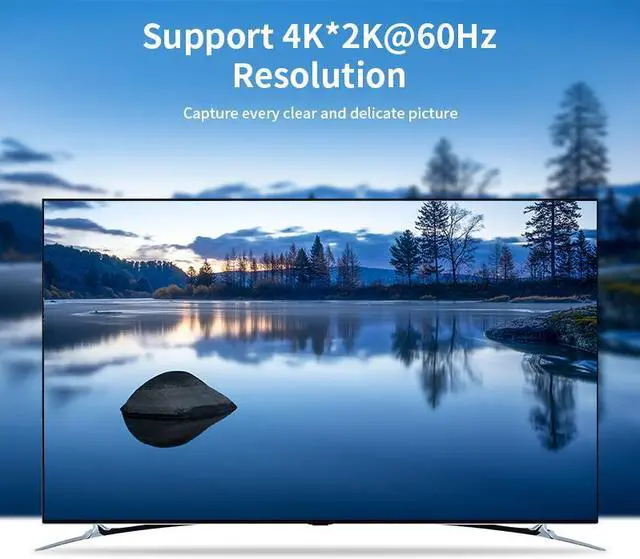 Alt view image 3 of 7 - Acasis 2-in-1 4K 60Hz HDMI USB 3.0 KVM Switch 2 PC Share 1 Monitor