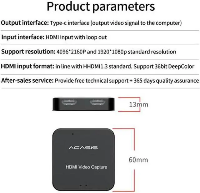 Alt view image 7 of 7 - Acasis 4K 30Hz HDMI Loopout HD Video Capture Card for Live Streaming