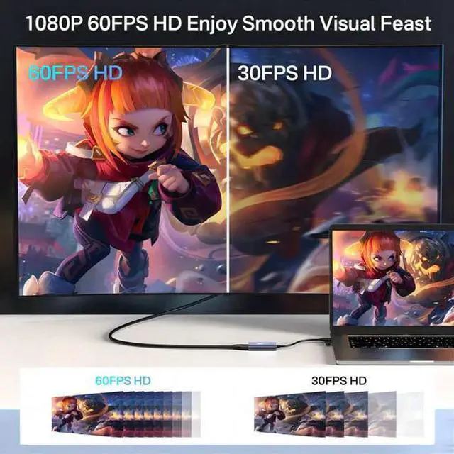 Alt view image 2 of 7 - Acasis 4K 30Hz HDMI HD USB-A/C Switch Video Capture Card 1080P 60FPS