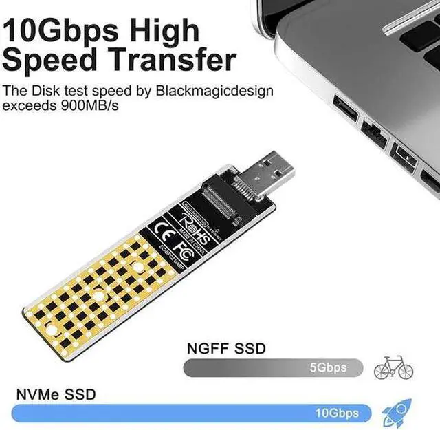 Alt view image 3 of 7 - Acasis NVMe/SATA M.2 to USB 3.2 Gen 2 10Gbps SSD Reader