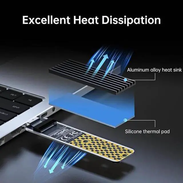 Alt view image 4 of 7 - Acasis NVMe/SATA M.2 to USB 3.2 Gen 2 10Gbps SSD Reader
