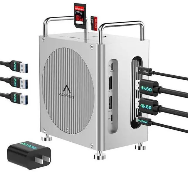 Alt view image 7 of 7 - Acasis Mac mini M4 Workstation 8-in-1 Dual SSD 40Gbps Dock