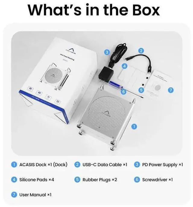Alt view image 6 of 7 - Acasis Mac mini M4 Workstation 8-in-1 Dual SSD 40Gbps Dock