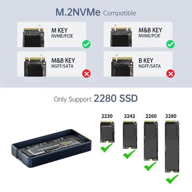 Alt view image 6 of 7 - Acasis TBU405Pro 40Gbps Tool-free M.2 NVMe SSD Enclosure Compatible with Thunderbolt 4/3