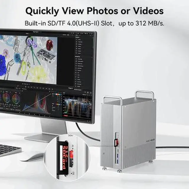 Alt view image 7 of 7 - Acasis M004Pro Mac mini M2 Dock & Stand with 8TB M.2 NVMe SSD Enclosure