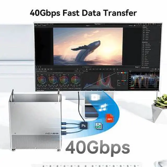Alt view image 4 of 7 - Acasis M004Pro Mac mini M2 Dock & Stand with 8TB M.2 NVMe SSD Enclosure